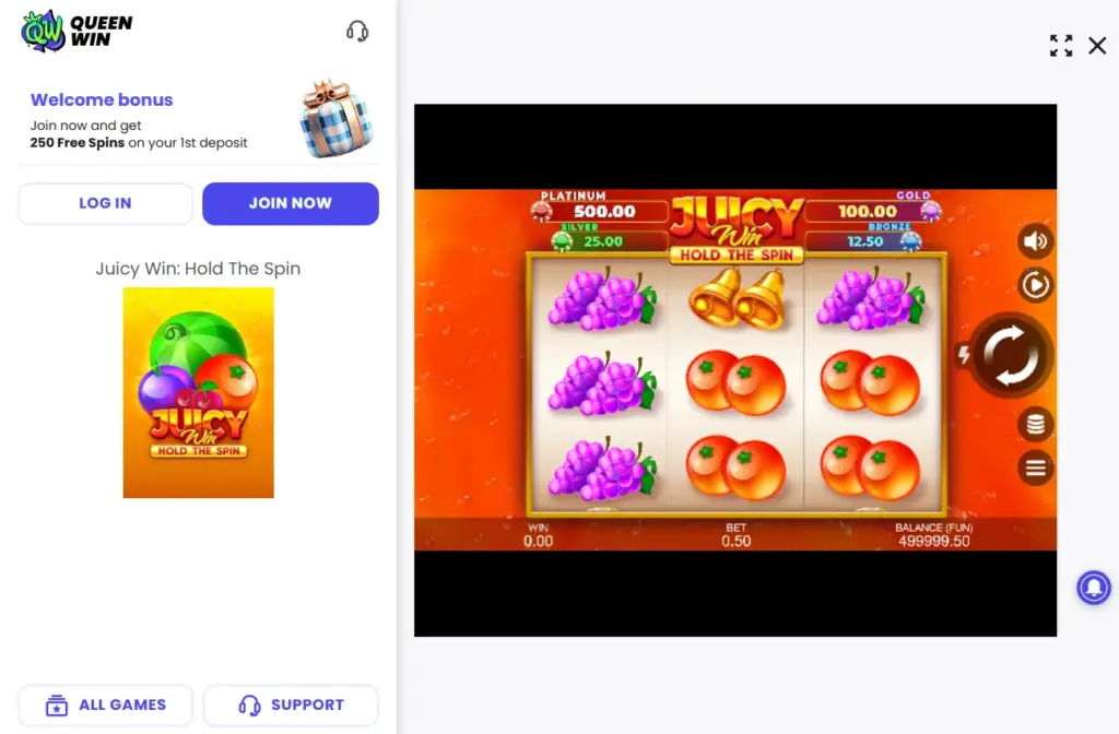 Juicy Win Hold the Spin