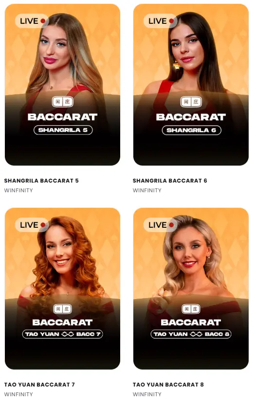 Baccarat Games at Queen Win Live Casino